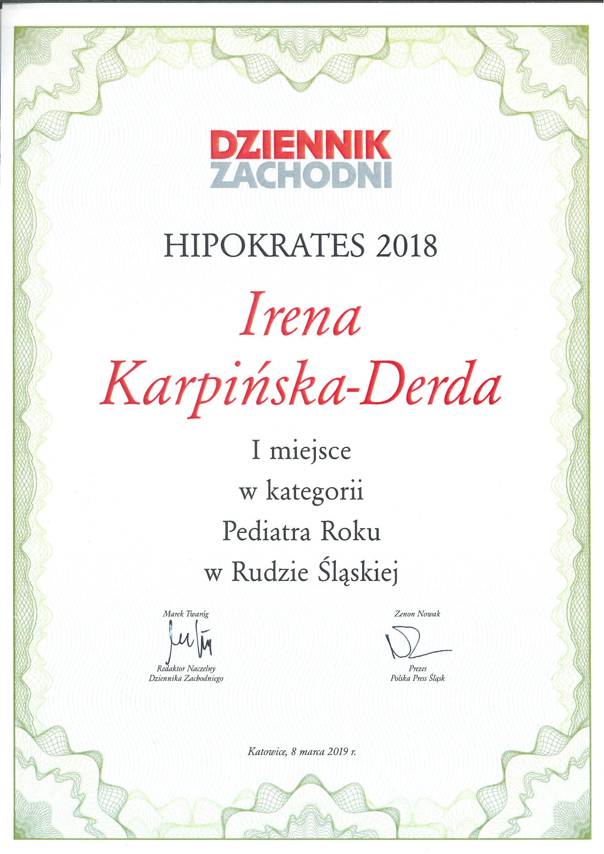 Pediatra Roku — HIPOKRATES 2018