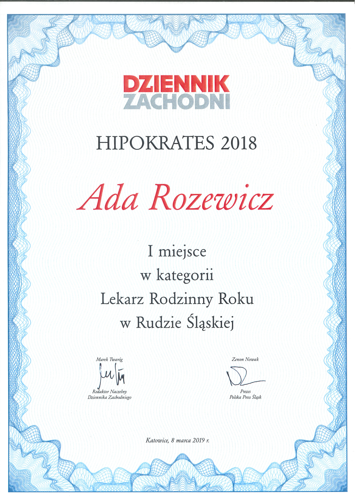 Lekarz Rodzinny Roku — HIPOKRATES 2018