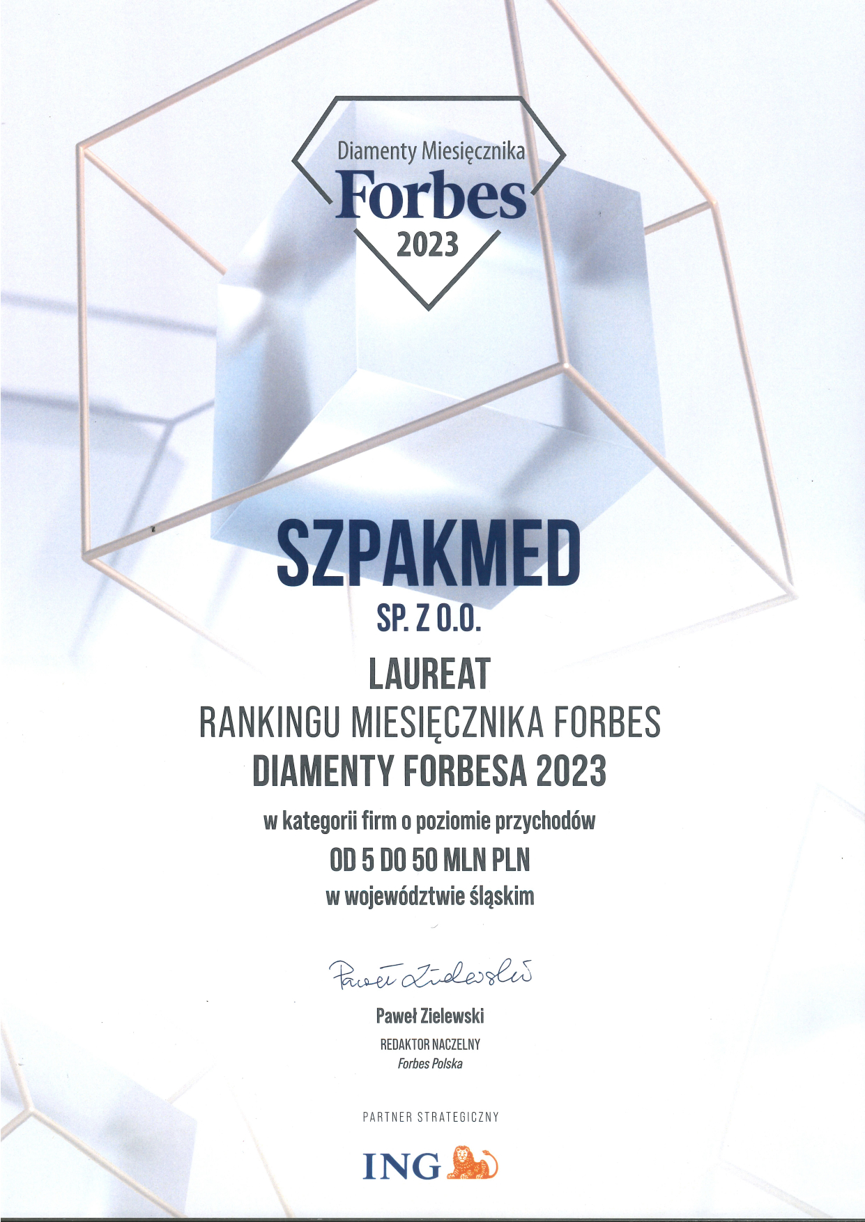 Szpakmed laureatem Diamentów Forbesa 2023